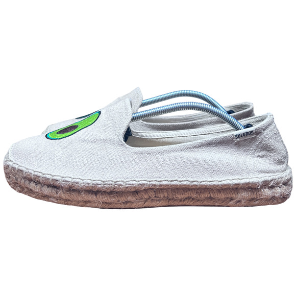 SOLUDOS by Jason Polan Women 9.5 Avacodo Embroidered Espadrilles Beige Flats - Picture 4 of 16